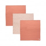Muslin cloth 70x70cm 3pcs. Fabulous Wish Pink