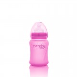 Glass baby bottle Heat Sensing 150ml Cerise Pink