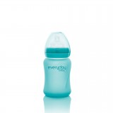 Glass baby bottle Heat Sensing 150ml Turquoise