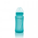 Glass baby bottle Heat Sensing 240ml Turquoise