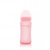 Glass baby bottle 240ml Rose Pink