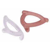 Silicone teether 2pcs Light Lavender/Nature Red