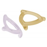 Silicone teether 2pcs Light Lavender/Soft Yellow
