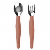 Stainless steel cutlery 2 pieces Nature Red