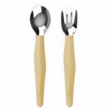 Stainless steel cutlery 2 pieces Soft Yellow